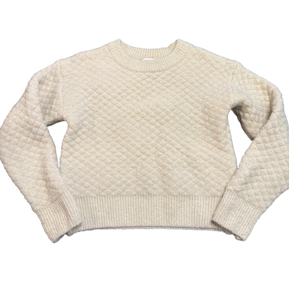 Vestique Women’s sweater, oatmeal, quilted look, S